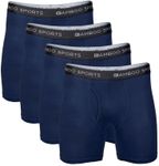 Bamboo Sports Mens Bamboo Boxer Briefs Underwear - Soft & Comfortable Fit 4 inch inseam