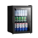 Subcold Cave60 LED Glass Door Beer Fridge for Wine & Drinks | Mini Chiller | 54 Cans (Black)