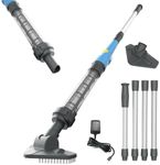 Hushlight Handheld Hot Tub Vacuum – Lightweight Stick Cleaner for Above-Ground Pools, Includes 2 Brush Heads for Debris and Sand (Blue)