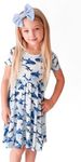 SHARKS - SHORT SLEEVE BASIC TWIRL DRESS - 5-6 YEARS