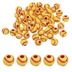 PATIKIL 12mm Sports Ball Beads, 100 Pcs Acrylic Softball Beads Bulk Round Sports Spacer Beads for DIY Crafts Bracelet Necklace Making, Red Yellow