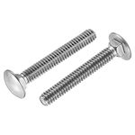 uxcell 1/4-20x1-3/4 Carriage Bolt Round Head Square Neck 304 Stainless Steel 25pcs