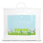 Lancashire Textiles Luxury Breathable 100% Natural Cotton Filling & Cover Lightweight 1 Tog Keep Cool Summer Duvet Quilt - Double Size