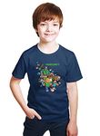 INDISSH Unisex Kid's Regular Fit Pure Cotton Bio-Washed Half Sleeves Minecraft (C13) Graphic Printed T-Shirt| T-Shirt for Kids| Pack of 1 T-Shirt|Color - Blue,Size - 7-8 Years