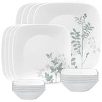 Corelle Square Amalie 16-Piece Dinnerware Set, Service for 4