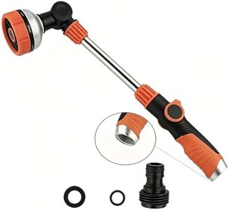 17.5" Garden Watering Wand with Thumb Control,8 Patterns Lightweight Garden Hose Wand | Hose Nozzle Sprayer for Hanging Plants and Shrubs Window Cleaning Pet Bathing | Fits Standard Garden Hoses