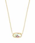 Kendra Scott Elisa Pendant Necklace for Women, Fashion Jewelry, 14k Gold-Plated, One Size, Brass, 14k Gold-Plated, Dichroic Glass