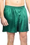 Fishers Finery Mens 100% Silk Boxers; Boxer Shorts; Pure Mulberry Silk (Green, S)