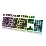 HK Gaming Pudding Keycaps Set | Doubleshot PBT Keycap Set | Full 108 OEM Profile Key Set | ANSI US-Layout | For Mechanical Keyboard | Compatible with Cherry MX, Gateron, Kailh, Outemu | Black