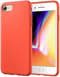 JETech Silicone Case for iPhone SE 3/2 (2022/2020 Edition), iPhone 8 and iPhone 7, 4.7-Inch, Silky-Soft Touch Full-Body Protective Case, Shockproof Cover with Microfiber Lining (Orange Red)