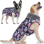 Doglay Dog Coat, Waterproof Dog Jacket Pet Winter Coat for Cold Weather with Thicken Furry Collar, Reflective Puppy Winter Jacket Warm Fleece Lining for Small Medium Large Pets