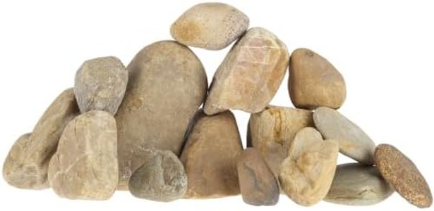 Pre-Washed River Rocks, Aquarium Pebbles Rocks for Fish Tank Landscape 20lb（2 to 9 inch）