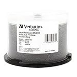 Verbatim DVD-R 4.7GB 16X DataLifePlus White Inkjet Printable Surface, Hub Printable - 50pk Spindle