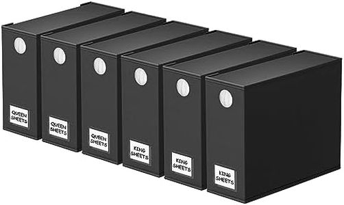 SpaceAid 6 Pack Bed Sheet Organizers and Storage, Foldable Sheet Organizer with Window for Linen Closet, Sheets Set Folder Keeper for Queen & King Size Bedding Storage (Black)