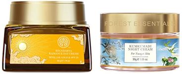 Forest Essentials Soundarya Radiance Cream With 24K Gold & SPF 25& Forest Essentials Kumkumadi Night Cream|Designed for Younger Skin|Unisex Face Cream|30 g