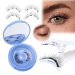 JIMIRE Magnetic Eyelashes with Applicator Wispy Magnetic Lashes Natural Look Reusable Comfortable Magnetic Eyelashes No Glue No Eyeliner Needed Natural Magnetic Lashes 1 Pairs Pack