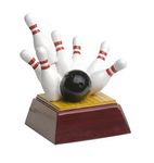 Decade Awards Bowling Pins Full Color Trophy - 6 Inch Tall | Large Bowling Tournament Award | Celebrate a Strike or Triumph on The Lanes - Engraved Plate on Request