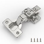 Furniware 2 pcs Soft Close Cabinet Hinges,110° Half Overlay Cupboard Wardrobe Doors Hinges Steel Slow Shut Dotty Deals Full Overlay Mute Cabinet Hinges