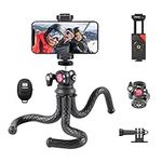 Phone Tripod Flexible ULANZI FT-01 Compact Tripod with Remote Phone Holder gopro Adapter, Camera Mini Tripod with Cold Shoe, Portable Waterproof Travle Tripod for Smartphone iPhone Samsung