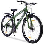Urban Terrain UT6000S29 Steel Cycle/Bicycle MTB (21 Speed) Gear bicycle for Men/Boys with Front Suspension & Dual Disc Brake Mountain Bike | Ideal for 15+ Years (Green)