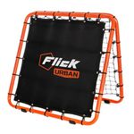 FLICK Dual Speed Rebounder - Soccer/Football Adjustable Double-Sided Rebounder - Soccer Training Equipment – Portable Goalkeeper Precision Training Equipment, Black & Orange