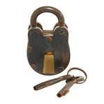 Deco 79 Brass Lock and Key, 2" x 3" x 2", Gray