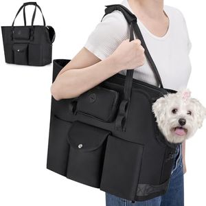 SlowTon Dog Carriers for Small Dogs - Puppy Dog Purse Carrier Tote Bag with Pockets & Safety Leash, Collapsible Pet Carrier Sling Pet Handbag for Small Medium Cats Puppies
