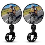 Comfortfriends Cycle Rearview Mirror, Essential Cycle Mirror for Safe Riding and Enhanced Visibility Bicycle Rear View Mirrors with Protective Film Adjustable 360° Handlebar Convex Mirror (2 Pieces)
