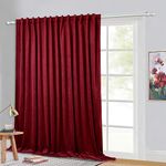 StangH Velvet Curtains 108 inches Long - Light Blocking Theater Red Velvet Drapes, Christmas Backdrop Curtains Home Decor for Living Room/Bedroom/Church Ceremony, Red, W100 x L108, 1 Panel