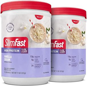 SlimFast – Advanced Nutrition High Protein Smoothie Powder – Meal Replacement – Vanilla Cream – Great Taste – Great for Recipes – 11 oz. Canister - Pack of 2