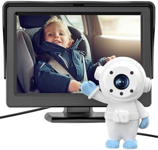 GROWNSY Baby Car Camera with Astronaut Lens, Car Baby Monitor with Camera, 4.3'' HD Display w/Night Vision Wide Clear View for Baby, Car Seat Mirror for Baby Rear Facing to Observe Baby Easily