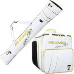 BRUBAKER Combo Grenoble - Ski Boot Bag and Padded Ski Bag up to 66 7/8 Inches - White/Golden