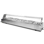 KuKoo Wet Well Catering Bain Marie Food Warmer Display / 5 Pan / 1/2 GN, 1.5kW, Stainless Steel