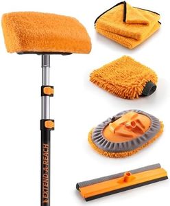 Car Wash Kit with 5-12 ft Extension Pole // Car Washing Brushes Set with Telescopic pole // Microfiber Wash Mop // Soft Wash Brush and Car Wash Tools // The Ultimate RV, Truck Washing Kit