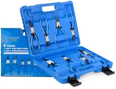 SMOTIVEPRO 8 Piece Precision Snap Ring Pliers Set – 7" & 9" Internal/External Circlip Pliers, 3 Angle Tips (0° 45° 90°), Heavy Duty CR-V Steel