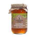Conscious Food Himalayan Multi Flora Honey | 500g | NMR Tested Honey | Tested in German Lab | Immunity Booster, Raw, Unheated and Unpasteurized 100% Pure Honey