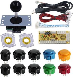 SJ@JX Arcade Game Controller Button Microswitch 8 Way Joystick Zero Delay USB Encoder Cable Stick DIY Kit for PC MAME Retropie Raspberry Pi