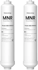 Waterdrop WD-MNR35 Remineralization Filter, 1/4" Quick Connect Mineral Filter for Undersink Reverse Osmosis System, Restore Essential Minerals for RO System, RO Mineral Filter System, 2-Pack