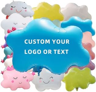50Pcs 24 Inch Custom Cloud Foil Balloons with Text Logo or Image, Personalized Smiling Mylar Balloon for Party Decorations (1000)