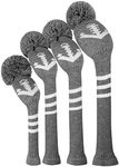 Knit Golf Wood Headcover Set of 4 f