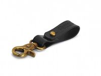 TRIPMACHINE COMPANY Genuine Leather Keychain (Black with Antique Gold)