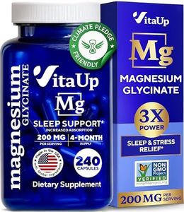 VitaUp Magnesium Glycinate 200mg - USA Made Magnesium Supplement for Sleep, Heart, Muscle, Metabolism Support - High Absorption Magnesium Bisglycinate Capsules - 240 Vegan Chelated Magnesium Capsules