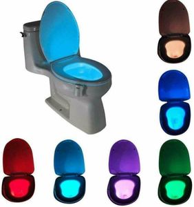 8 Colors Toilet Bowl LED Night Light Motion Activated Seat Sensor Lamp Bathroom