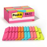 Post-it Mini Notes, 1 3/8 x 1 7/8 in, 24 Pads, America's #1 Favorite Sticky Notes, Poptimistic Post-it Notes, Post-it Notes, Power Pink, Aqua Blue, Vital Orange, Neon Green, Guava Pink