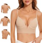 Uoolerp Women Low Back Bras-Invisib