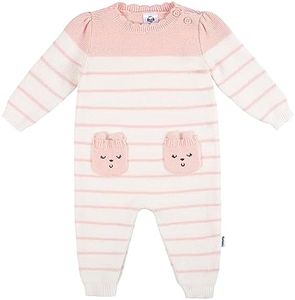 Gerber Baby Girls' Sweater Knit Romper Jumpsuit, Pink Bear, Newborn