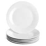 Argon Tableware 6X White 27cm Classic White Dinner Plates - Dishwasher and Microwave Safe - Porcelain Dining Main Course Serving Student Dishes Set