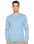 Amazon Brand - INKAST Men's Cotton Blend Crew Neck Sweatshirt Glacier,Road S