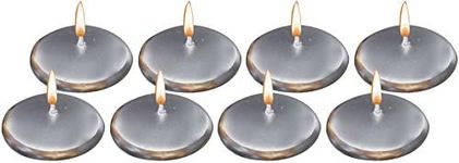 Biedermann & Sons 8 Large Round Floating Candles, Silver