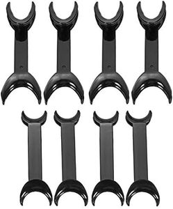 8 Pcs T-Shape Black Intraoral Cheek Lip Retractor Double Head Mouth Opener for Teeth Whitening Dental Orthodontic Tool Surgical Retractor